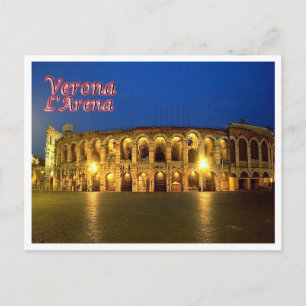 Italy - Veneto - Verona - Arena at Night - Postcard