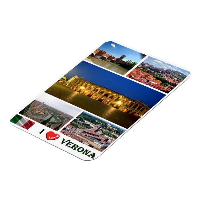 Italy - Veneto - Verona - I Love - Magnet (Left Side)