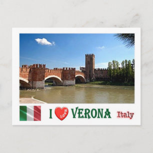 Italy - Veneto - Verona - Ponte di Castel Vecchio Postcard