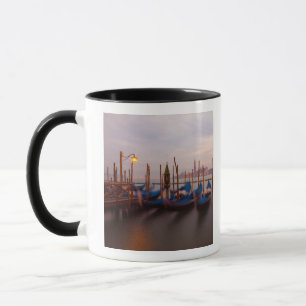Italy, Venice. Anchored gondolas at twilight. Mug
