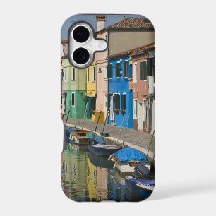 Italy, Venice, Burano. Multicolored houses along 2