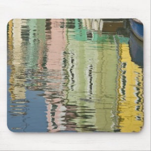 Italy, Venice, Burano. Multicolored houses along Mouse Pad