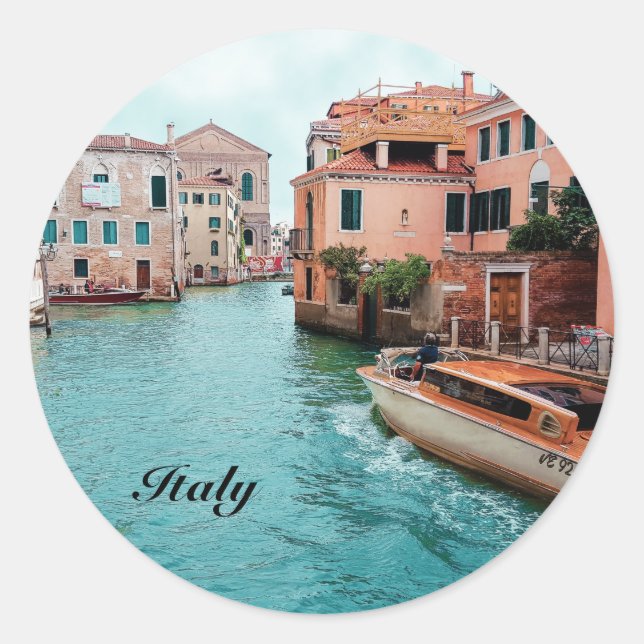 Italy Venice   Business Card Magnet Classic Round Sticker (Front)