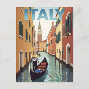 Italy Venice Canal Gondola Ride Postcard