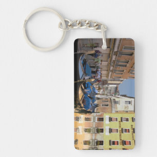 Italy, Venice, gondolas moored along canal Key Ring