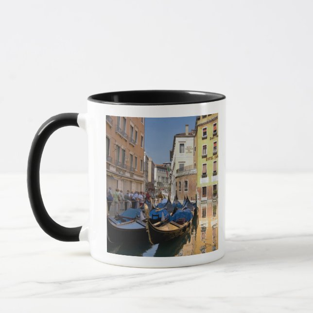 Italy, Venice, gondolas moored along canal Mug (Left)