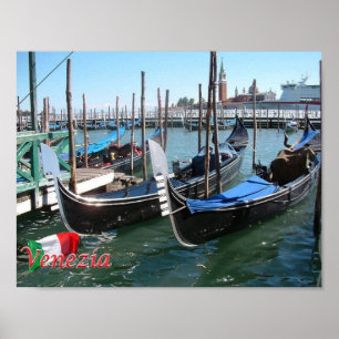 Italy - Venice - Gondolas - Poster