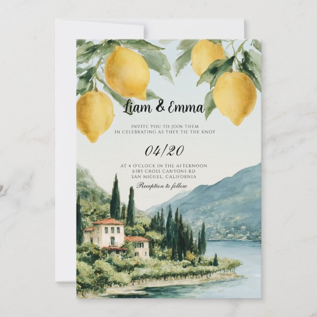 Italy Villa Florence landscape Wedding Invitation (Front)