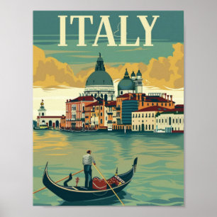 Italy Vintage Famous Travel Place Poster