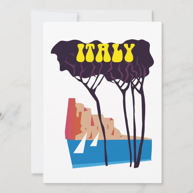 Italy vintage sailing travel poster (Front)