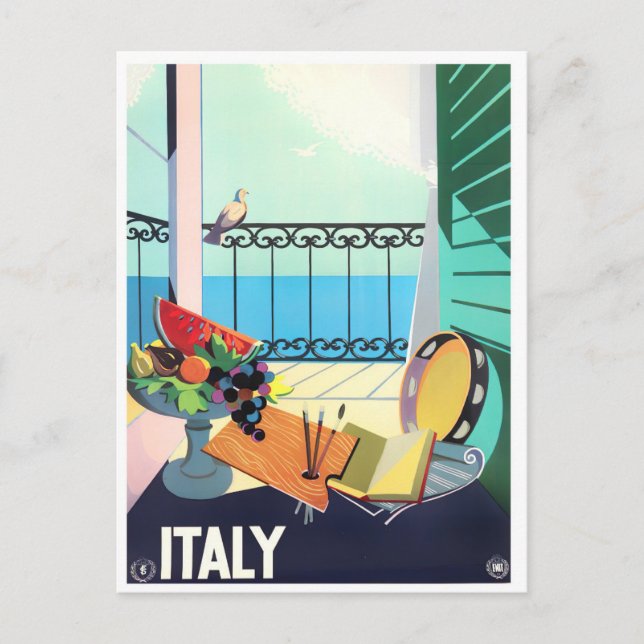 Italy vintage travel postcard (Front)
