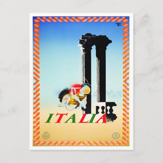 Italy vintage travel postcard (Front)