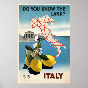 Italy Vintage Travel Poster Print - FramedUnframed