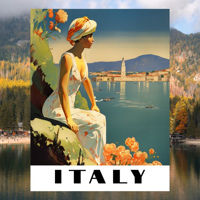 Italy Vintage Travel Romantic Mediterranean Postcard (Italy Vintage Travel Romantic Mediterranean Postcard
)