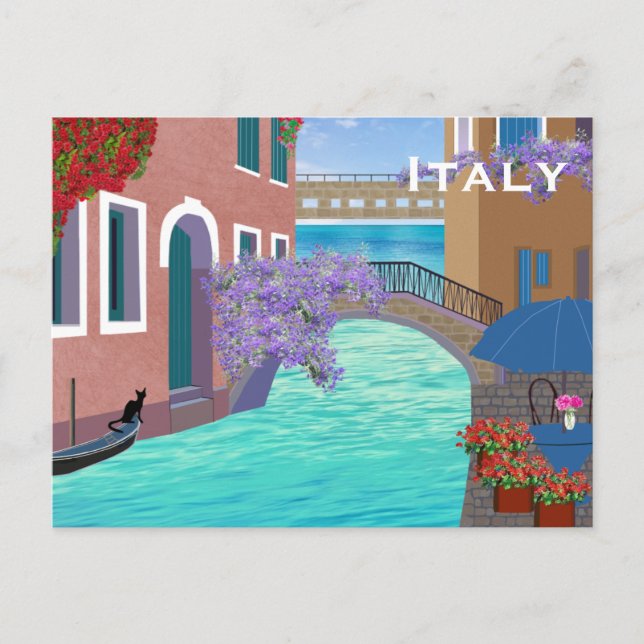 Italy Vintage Travel Tourism Add Postcard (Front)