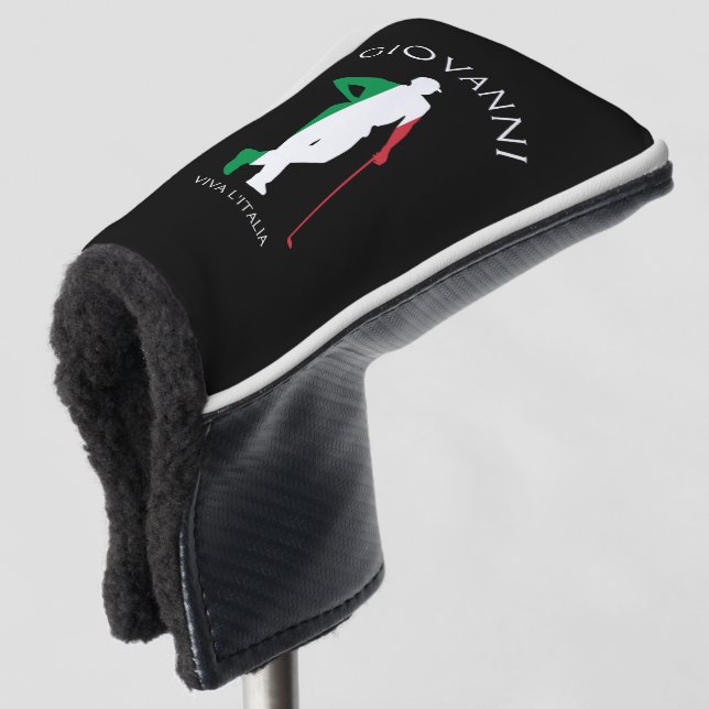 Italy Viva l'Italia Italian Flag Golfer Name Golf Head Cover (3/4 Front)