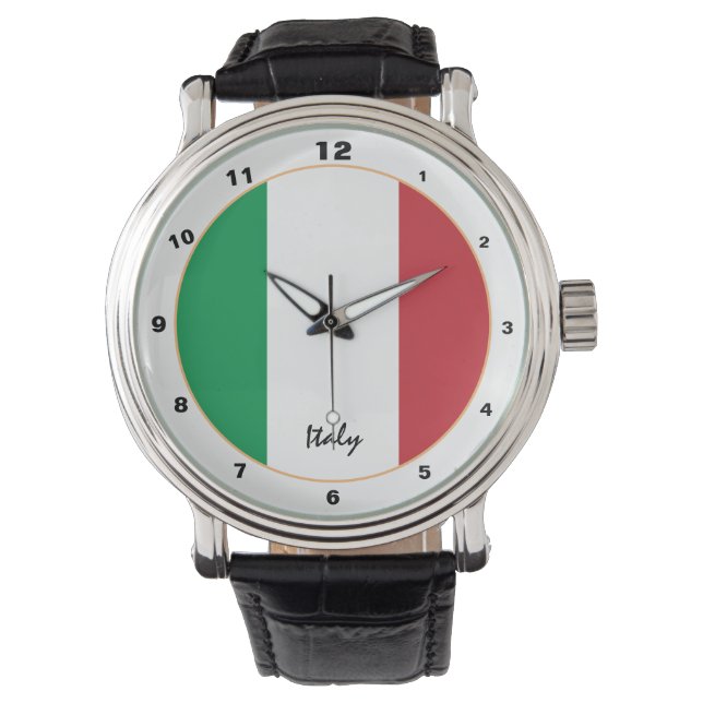 Italy watch, Italia, Italian Flag fashion Watch (Front)