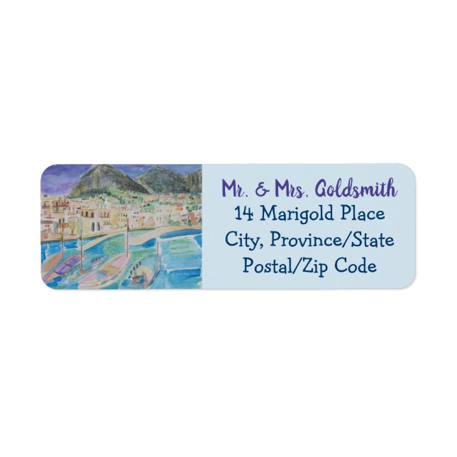 Italy Watercolor Address Labels (Front)
