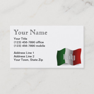 Italy Waving Flag Business Card
