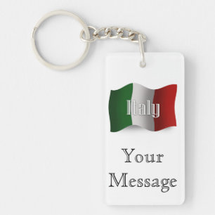 Italy Waving Flag Key Ring