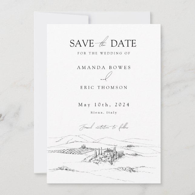 Italy Wedding Save the Date Invitation (Front)