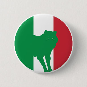 Italy Wolf Italian National Animal Flag 6 Cm Round Badge