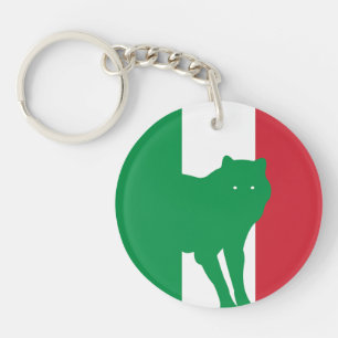 Italy Wolf Italian National Animal Flag Key Ring