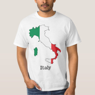 Italy's Flag Within Its Map - Souvenir Collection T-Shirt