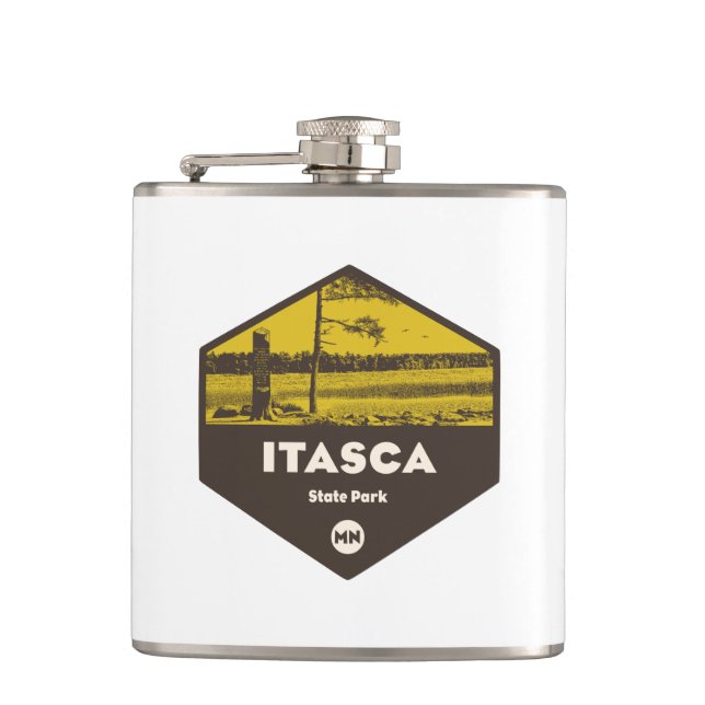 Itasca State Park Minnesota Hip Flask (Front)