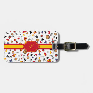 Items of Spain with flag to add your monogram Luggage Tag