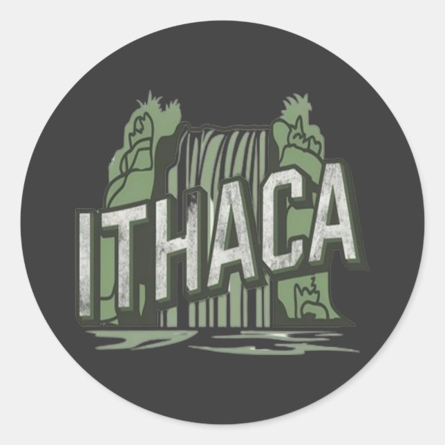 ithaca falls  classic round sticker (Front)