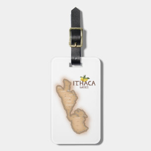 ithaca greece map luggage tag