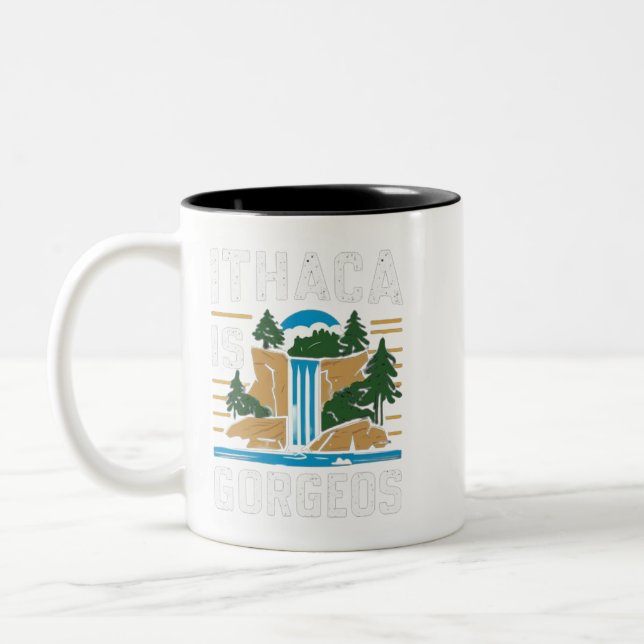 ithaca is gorges  Two-Tone coffee mug (Left)