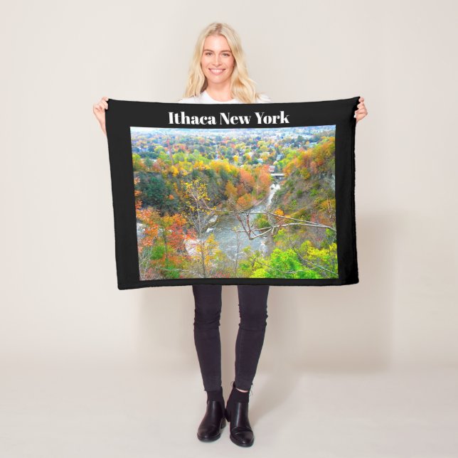 ITHACA NEW YORK GORGE FLEECE BLANKET (In Situ)