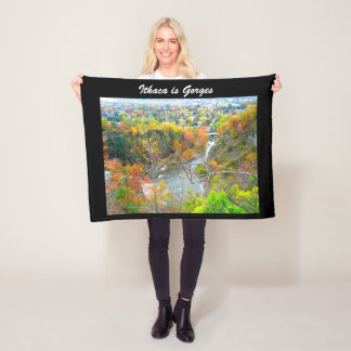 ITHACA NEW YORK GORGE FLEECE BLANKET