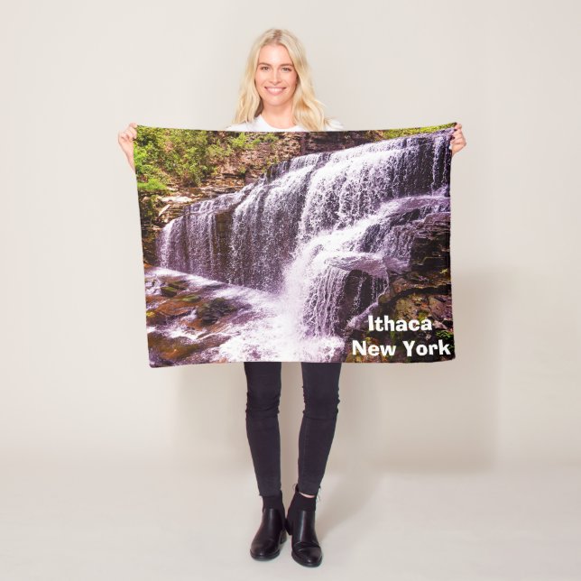 ITHACA NEW YORK WATERFALL  FLEECE BLANKET (In Situ)
