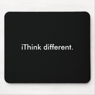 iThink different: White on Black Mouse Pad