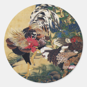 Itō Jakuchū , Jakuchu ITO , Hyouka Sokei-zu Classic Round Sticker