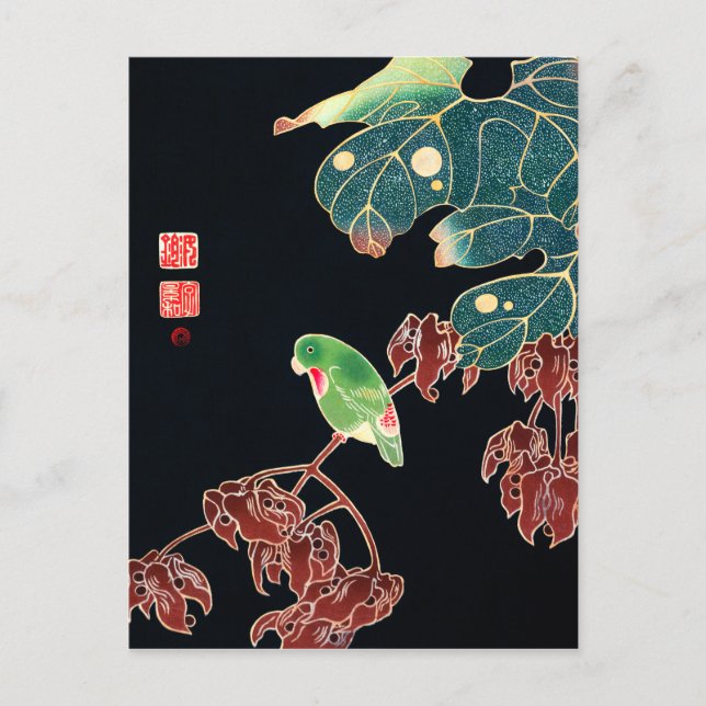 Ito Jakuchu The Paroquet Postcard (Front)