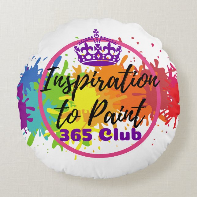 ITP 365 Club Colour Splash Paint Every Day Round Cushion (Front)