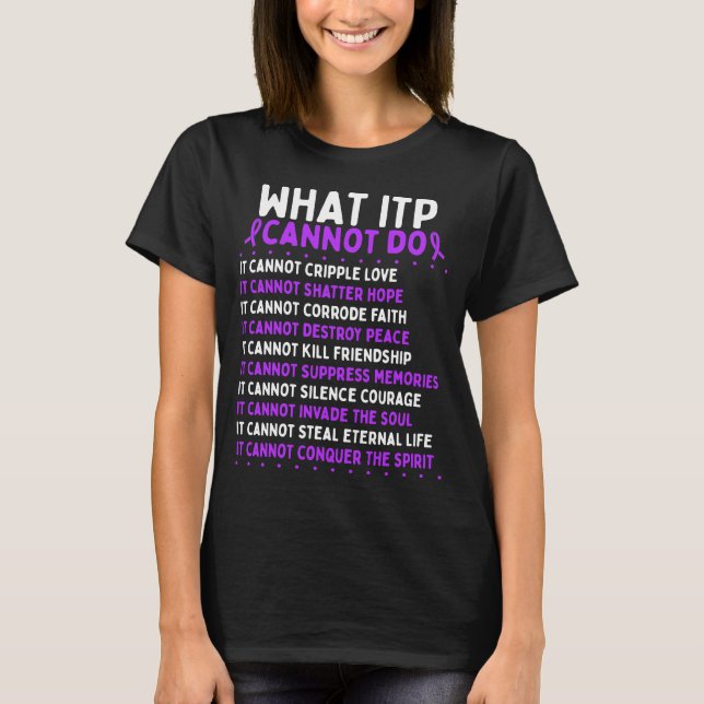 ITP Awareness Fighter ITP Warrior Ribbon T-Shirt (Front)