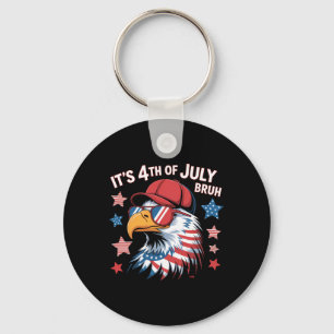 Its 4th Of July Bruh Bald Eagle Kids Boys  Key Ring