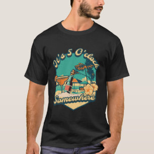 It'S 5 O’Clock Somewhere Summer Retro Sunset Dri T-Shirt