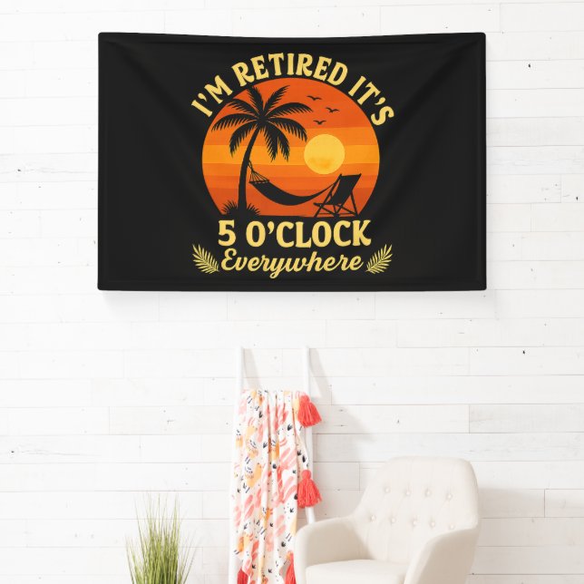 It's 5 O'Clock Everywhere Retired Tropical Summer Banner (Insitu)