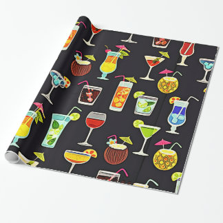 It's 5 O'Clock Somewhere Cocktails Wrapping Paper
