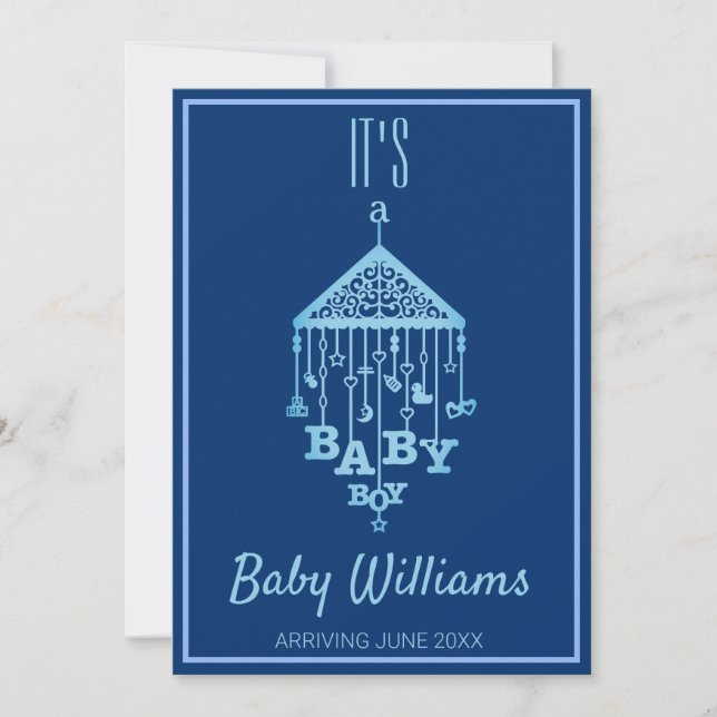 Its a Baby Boy Blue Pregnancy Announcement (Front)