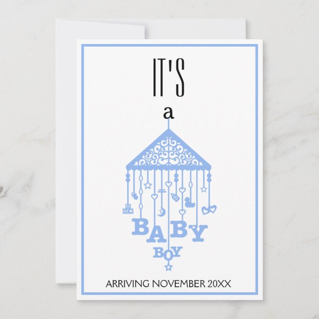 Its a Baby Boy Pregnancy Announcement (Front)