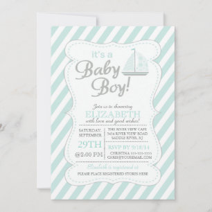 It's a Baby Boy Sailboat Nautical Baby Shower Invitation