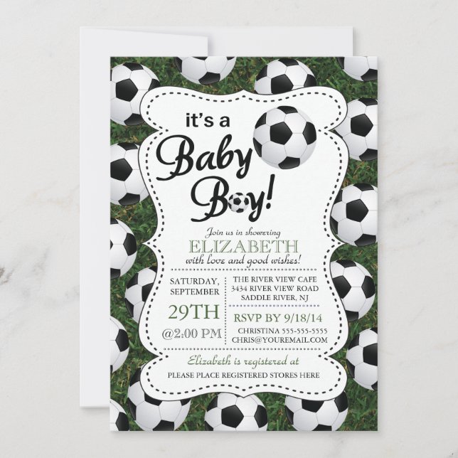 It's a Baby Boy Soccer Baby Shower Invitation (Front)