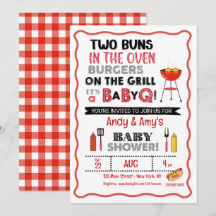 It's a Baby Q for Twins Invitation